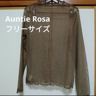 アンティローザ(Auntie Rosa)のアンティローザ　メッシュシアートップス　フリーサイズ　長袖　透け感(カットソー(長袖/七分))