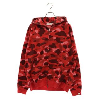 A BATHING APE アベイシングエイプ COLOR CAMO SEPARATE FULL ZIP HOODIE カラーカモ スウェット フルジップ パーカー レッド