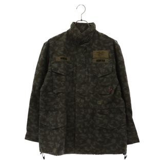 ダブルタップス(W)taps)のWTAPS ダブルタップス 05SS ×A BATHING APE Camo Military Jacket アベイシングエイプ サルカモ ミリタリージャケット カーキ M-65 SPDT-AP-M01(ミリタリージャケット)