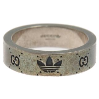 グッチ(Gucci)のGUCCI グッチ ×adidas Engraved Ring アディダス エングレービング トレフォイルロゴリング シルバー 702764 J8400(リング(指輪))