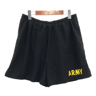 米軍実物 U.S.ARMY トレーニング ショートパンツ ミリタリー ブラック (メンズ W29相当) 中古 古着 Q8188(ショートパンツ)