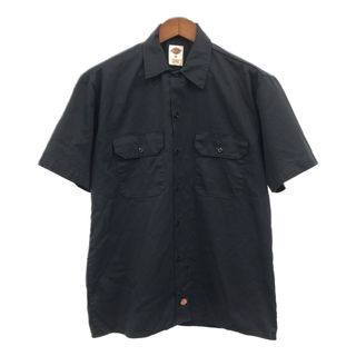 ディッキーズ(Dickies)のDickies ディッキーズ ワークシャツ ブラック (メンズ M) 中古 古着 Q8190(シャツ)