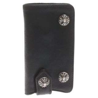 クロムハーツ(Chrome Hearts)のCHROME HEARTS クロムハーツ KEY CASE クロスボールボタンレザーキーケース ブラック(その他)