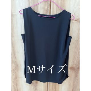 ユニクロ(UNIQLO)のクレープジャージーT ノースリーブ Mサイズ(シャツ/ブラウス(半袖/袖なし))