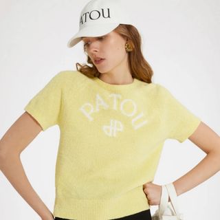 パトゥ(PATOU)のPATOU オーガニックコットン混紡　パトゥジャガードニットトップス(Tシャツ(半袖/袖なし))