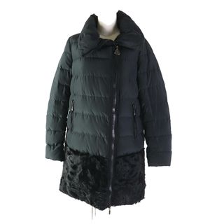 モンクレール(MONCLER)の美品◎MONCLER モンクレール GERBILLE ジェルビーユ リアルファー使い ロングダウンコート ブラック 1 レディース(ダウンコート)