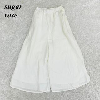 シュガーローズ(Sugar Rose)のシュガーローズ ガウチョ ワイドパンツ  FREE SIZE ホワイト □(カジュアルパンツ)