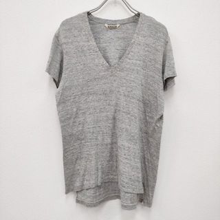 オーラリー(AURALEE)のAURALEE SEAMLESS V-NECK TEE A00V06ST サイズ1 コットン 半袖Ｔシャツ カットソー グレー レディース オーラリー【中古】4-0516S◎(Tシャツ(半袖/袖なし))