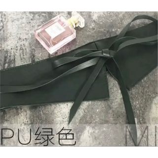 再販★新品未使用！トレンド　シンプルなサッシュベルト　緑　即購入OK(ベルト)