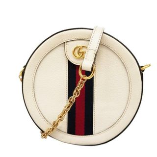 グッチ(Gucci)の【4ie5341】グッチ ショルダーバッグ/オフィディア/550618/レザー/ホワイト/ゴールド金具 【中古】 レディース(ショルダーバッグ)