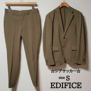 エディフィス(EDIFICE)のEDIFICE　メンズ　ジャケット　パンツ　2点セット　シアサッカー　S(セットアップ)