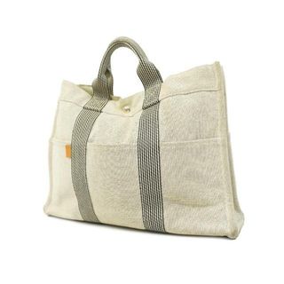 エルメス(Hermes)の【4ie5503-r】エルメス トートバッグ/ニューフールトゥMM/キャンバス/グレー/シルバー金具 【中古】 メンズ/レディース/ユニセックス(トートバッグ)