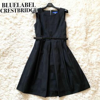 BLUE LABEL CRESTBRIDGE - 極美品✨ブルーレーベルクレストブリッジ ワンピース シャドーチェック ベルト付き