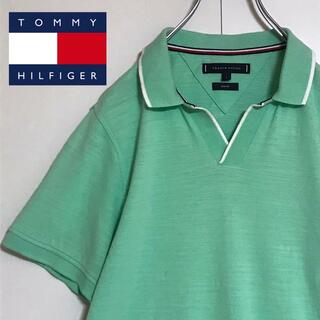 【スリムフィット】トミーヒルフィガー  袖刺繍ロゴ入りポロシャツ　K924(ポロシャツ)