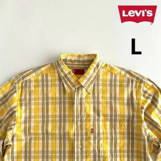 リーバイス(Levi's)のLevi's リーバイス ボタンダウンシャツ L イエロー チェックシャツ(シャツ)