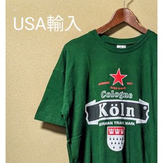 アメリカ古着 USA輸入 スーベニア Tシャツ 半袖 緑 L 地名Tシャツ 夏(Tシャツ/カットソー(半袖/袖なし))