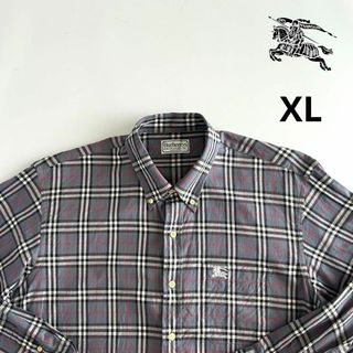 バーバリー(BURBERRY)のBurberry バーバリー 長袖シャツ ノバチェック XL グレー ブラック(シャツ)