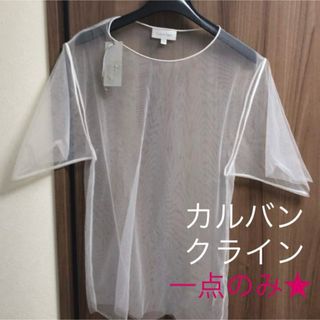 Calvin Klein - ラス1★新品未使用！カルバンクライン シンプル無地 シースルートップス ホワイト