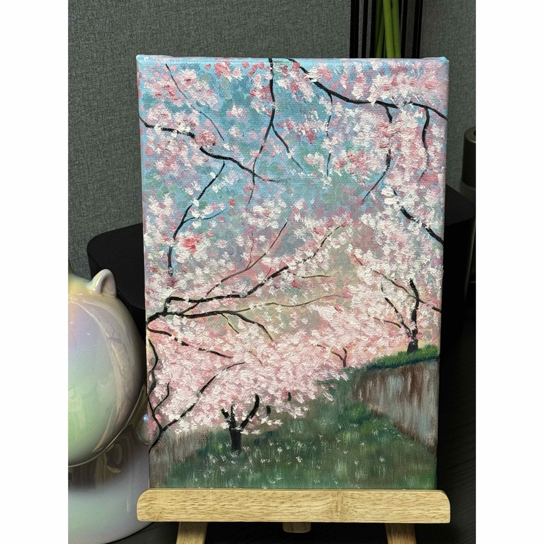 油絵 風景画 原画 桜 F6 絵画/タペストリ 油絵 風景画 原画 桜 F6 絵画/タペストリ