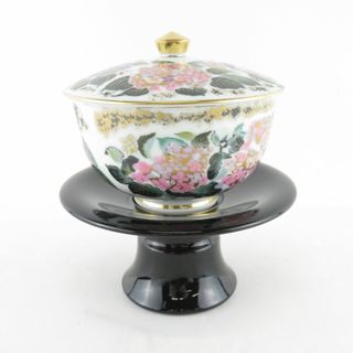 美品 IEI インペリアルエンタープライズ 水無月 法金剛院 あじさい 蓋付 湯呑＆茶托 6月 ジャパニーズカップ 桜庭春来 1984 SY8990D(その他)