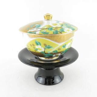 美品 IEI インペリアルエンタープライズ 師走 建仁寺 ちゃ 蓋付 湯呑＆茶托 12月 ジャパニーズカップ 桜庭春来 1984 SY8996D(その他)