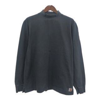 カーハート(carhartt)のCarhartt カーハート モックネック 長袖Ｔシャツ ブラック (メンズ XL) 中古 古着 Q8233(Tシャツ/カットソー(七分/長袖))