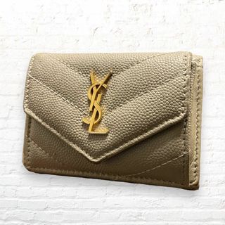 Saint Laurent - イヴ サンローラン YSL 折り財布 三つ折り 財布 Vステッチ