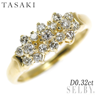 タサキ(TASAKI)の田崎真珠 K18YG ダイヤモンド リング 0.32ct(リング(指輪))