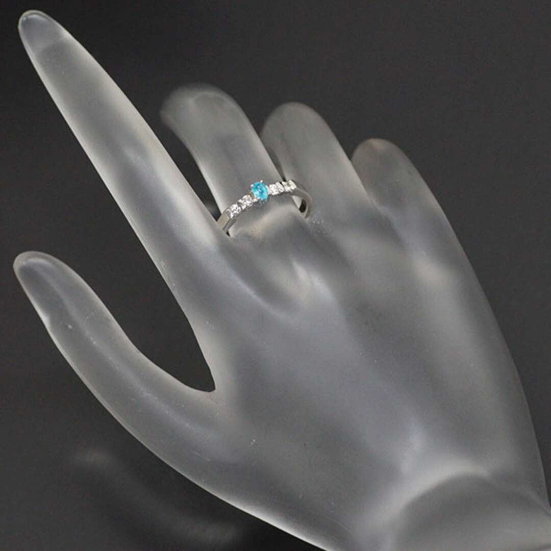 【予約受付中】 ダイヤモンド パライバトルマリン K18WG リング D0.14ct 0.13ct トルマリン
