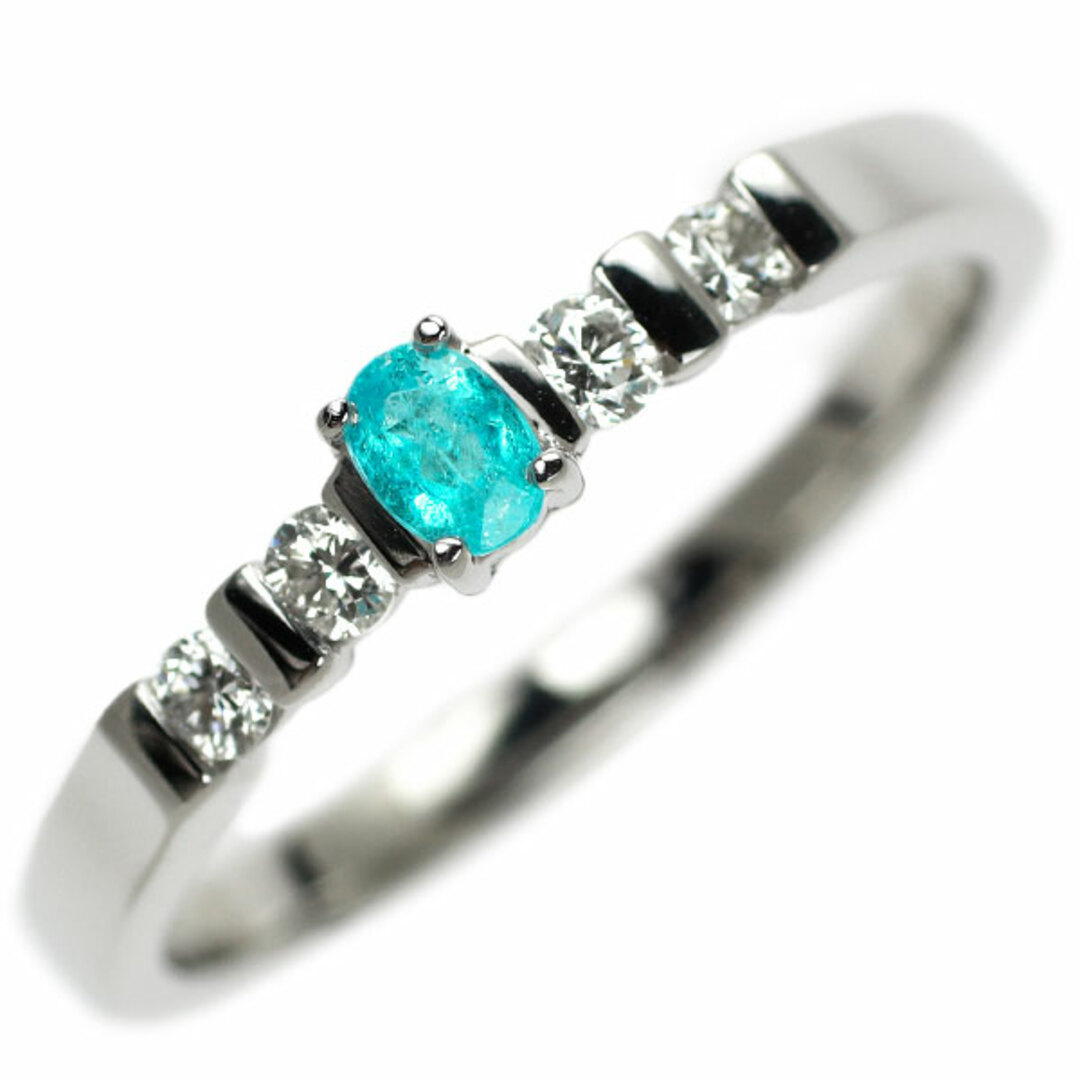 K18WG パライバトルマリン ダイヤモンド リング 0.13ct D0.14ct K18WG パライバトルマリン ダイヤモンド リング 0.13ct D0.14ct