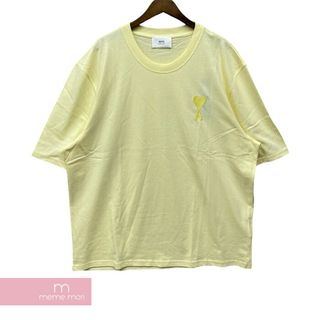 AMI PARIS 2022SS Heart Logo Embroidered T-shirt E22UTS002.726 アミパリス ハートロゴ刺繍Tシャツ 半袖カットソー AMI Alexandre Mattiussi 刺繍 パールイエロー サイズXXL【240528】【新古品】【me04】(Tシャツ/カットソー(半袖/袖なし))