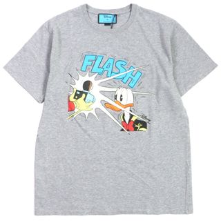 グッチ(Gucci)の未使用品▼GUCCI グッチ 548334 FLASH ドナルドダック  コットン クルーネック 半袖Ｔシャツ グレー XXL イタリア製 正規品 メンズ(Tシャツ/カットソー(半袖/袖なし))