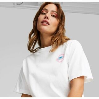 【新品未使用】PUMA GRAPHICS リラックス 半袖 Tシャツ ホワイトS