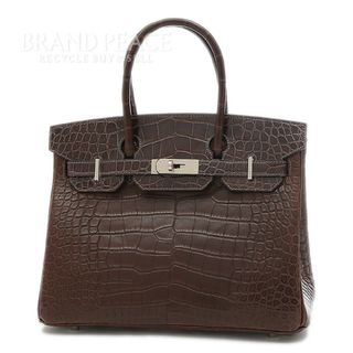 エルメス(Hermes)のエルメス バーキン30 アリゲーター トリコロール エべヌ/マカサー/ローズエク(ハンドバッグ)