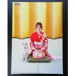 長澤まさみ　非売品　エプソンカラリオ　サンプルプリント　和服と犬(写真)