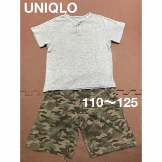 ユニクロ(UNIQLO)のUNIQLO ユニクロ　夏用パジャマ（半袖半ズボン）ルームウェア　110〜125(パジャマ)