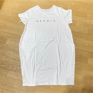 チュニック Tシャツワンピース レディース M L 夏服 夏物 白 半袖(チュニック)