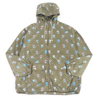 グッチ(Gucci)の良品□GUCCI グッチ 654754 ドラえもん GGロゴ 総柄 ZIPUP ウィンドブレーカー ナイロンジャケット フーディー ベージュ 46 イタリア製 正規品 メンズ(ナイロンジャケット)