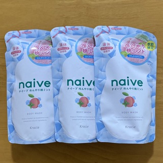 naive（Kracie Home Products） - ナイーブ （冷んやり桃ミント） 詰替用 360ml  【液体タイプ3個】