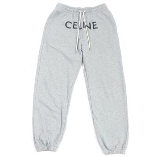 美品□CELINE セリーヌ 21SS 2Z056052H コットン100％ ロゴプリント スウェットパンツ ジョガーパンツ グレー M イタリア製 正規品 メンズ