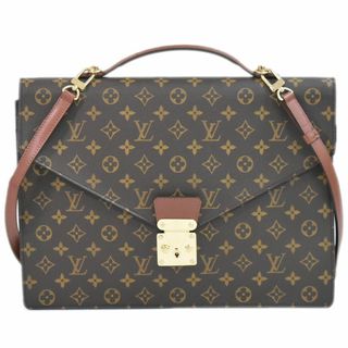 ルイヴィトン(LOUIS VUITTON)の本物 ルイヴィトン LOUIS VUITTON LV ポルトドキュマン バンドリエール 2WAY ビジネスバッグ ショルダーバッグ ブラウン M53338 ビトン バッグ 中古(ビジネスバッグ)