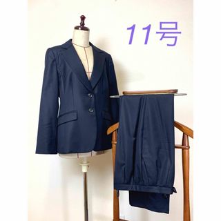 レリアン(leilian)の【Leilian】11号 Loro Piana 高級スーツ　上下　シルク混　紺(スーツ)