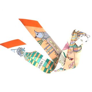 エルメス(Hermes)のエルメス HERMES ツイリー ツィリー 大空の狂気 バンドースカーフ スカーフ　ファッション小物 スカーフ シルク マルチカラー 未使用(バンダナ/スカーフ)