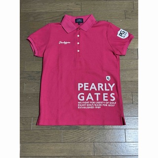 パーリーゲイツ(PEARLY GATES)のパーリーゲイツ　極美品　1回着用　レディース半袖ポロシャツ　Sサイズ　0 ピンク(ウエア)