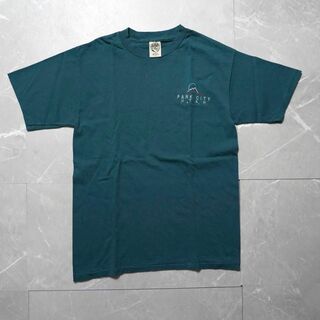 Mサイズ　USA製　Tシャツ　90s グリーン　アメリカ製　シングルステッチ(Tシャツ/カットソー(半袖/袖なし))
