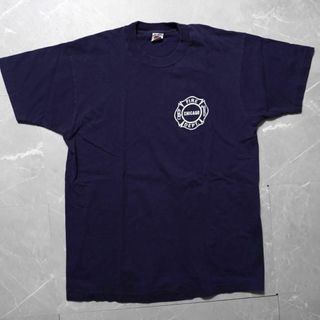 フルーツオブザルーム(FRUIT OF THE LOOM)の古着　半袖　メンズ　XLサイズ　Tシャツ　半袖　90s USA製　ネイビー(Tシャツ/カットソー(半袖/袖なし))