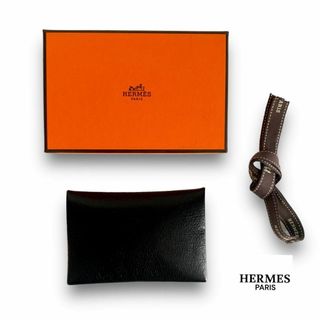 Hermes - 極美品『エルメス 』カルヴィ 名刺入れ カードケース ブラック 黒 財布