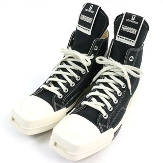 コンバース(CONVERSE)の極美品△CONVERSE コンバース RICK OWENS リックオウエンス TURBODRK Chuck 70 キャンバス スクエアトゥ ハイカットスニーカー ブラック オフホワイト 28cm メンズ 定価33,630円(スニーカー)