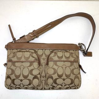 コーチ(COACH)の美品 COACH シグネチャー キャンバス ウエストバッグ(ボディバッグ/ウエストポーチ)