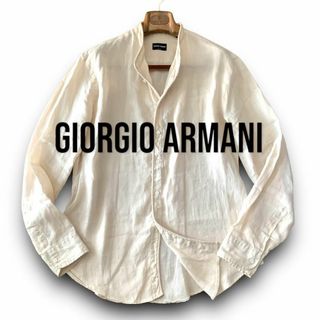 ジョルジオアルマーニ(Giorgio Armani)のA08 極美品 XLぐらい『ジョルジオアルマーニ』バンブーコットン 長袖 シャツ(Tシャツ/カットソー(七分/長袖))